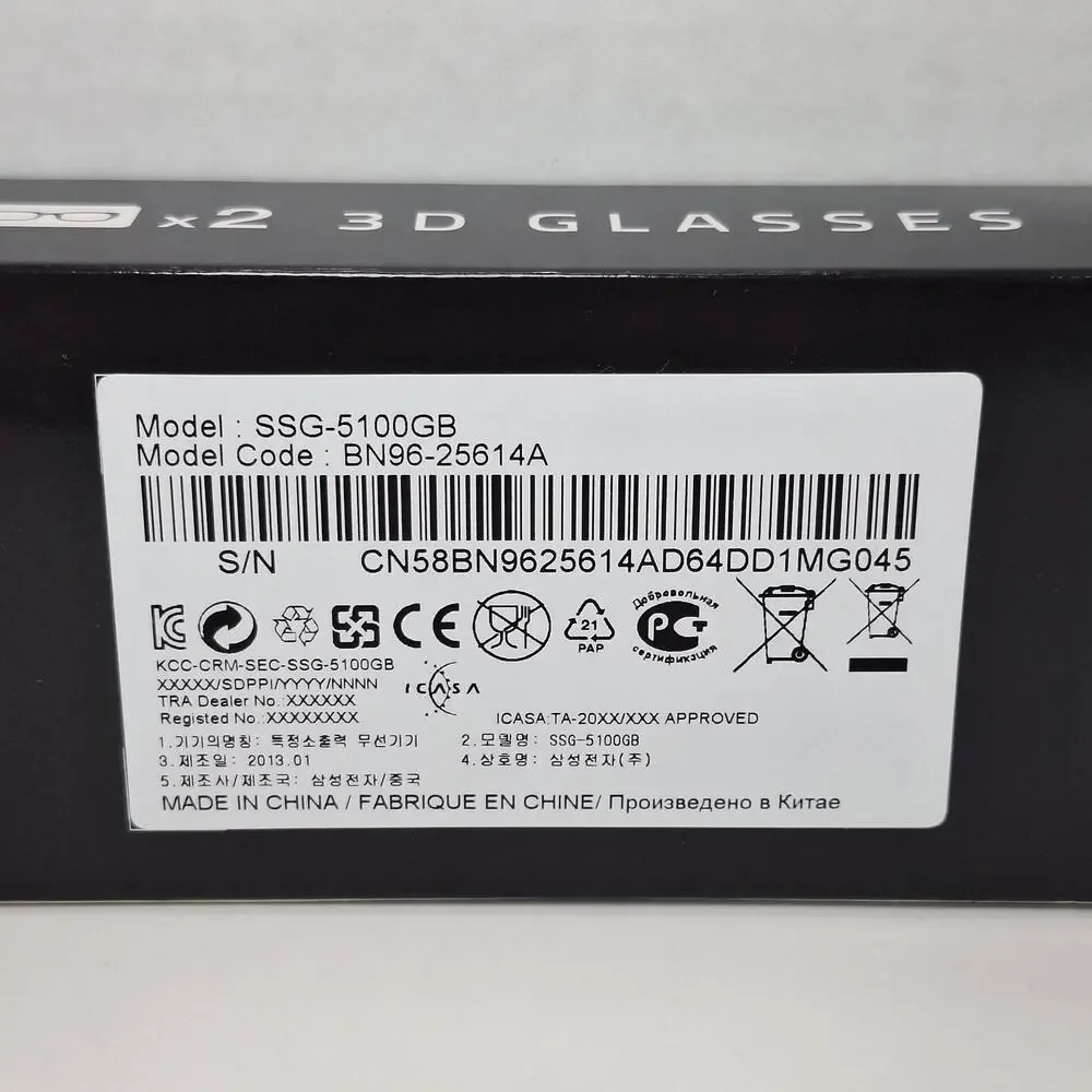 Samsung 3D Glasses SSG-5100GB For Smart TV Factory NIB - Box Of 2 Active Glasses